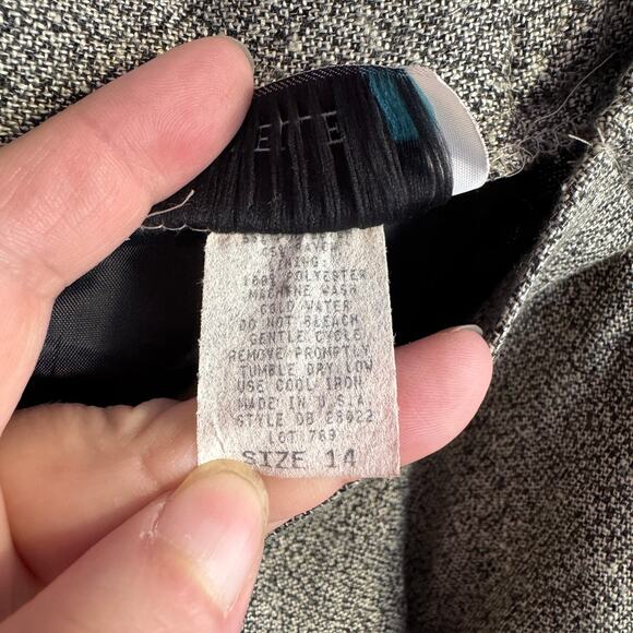 Vintage Danielle B Size 14 Black Gray Pencil Business Skirt Office Wear - Picture 5 of 8